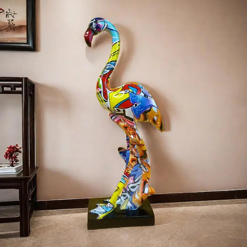 Art Graffiti Creativity Modern Colorful French Flamingo Statue