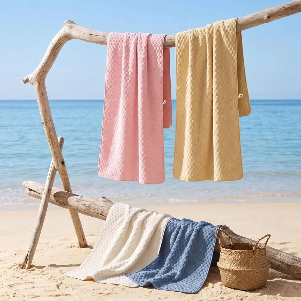 Extra Large, Super Absorbent, Quick Dry Microfiber Bath Towels Set -