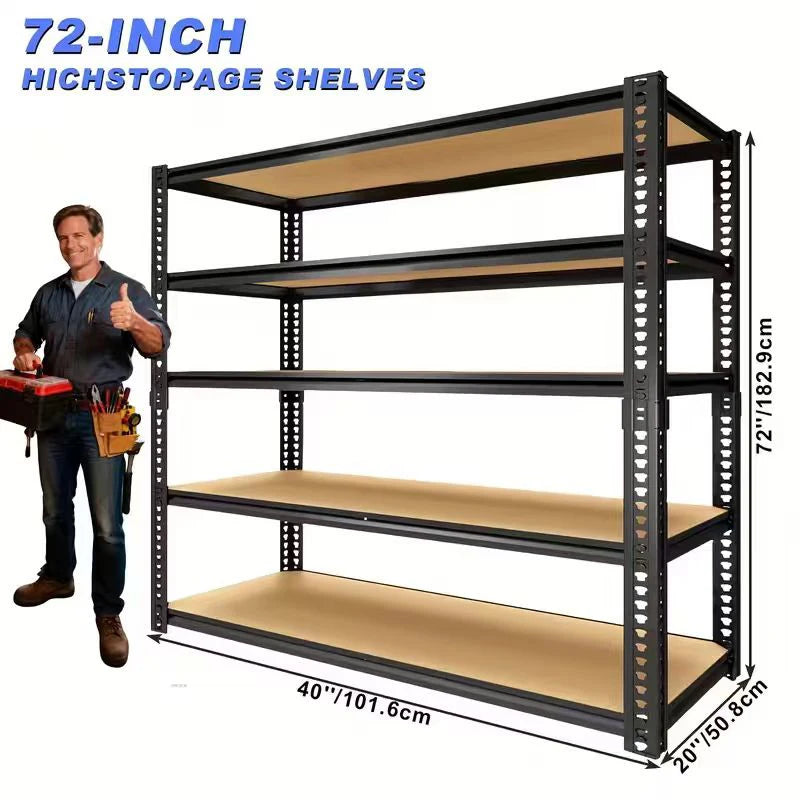 3050 LB Sturdy Metal Storage Racks - Extra Wide 40" Robust Garage Shelving System with Adjustable Height, Tool-Free Assembly