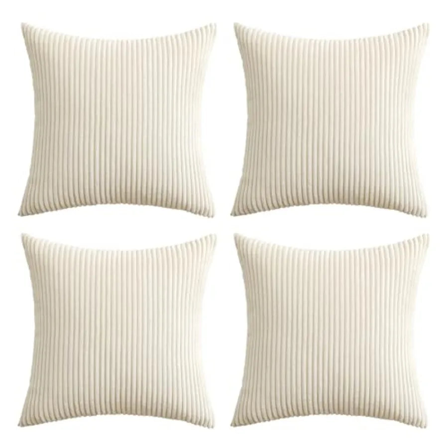 Boho Farmhouse Throw Pillow Covers 18x18 Inch Set of 4 Modern Nordic Cushion Covers Soft Corduroy