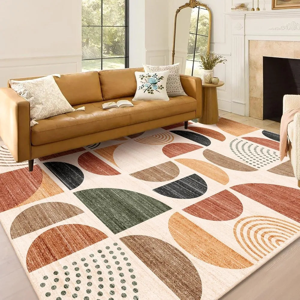 5x7 Area Rugs Washable,Boho Rugs for Living Room Bedroom Dining Room,Large Throw Floor Carpet Non