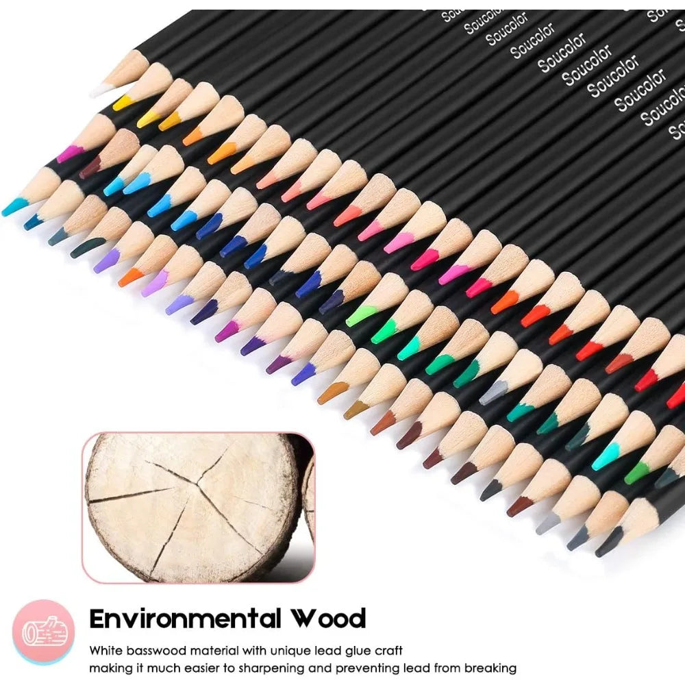 72 Colored Pencils Set Vibrant & Smooth, Easy Blending, Sketching & Drawing