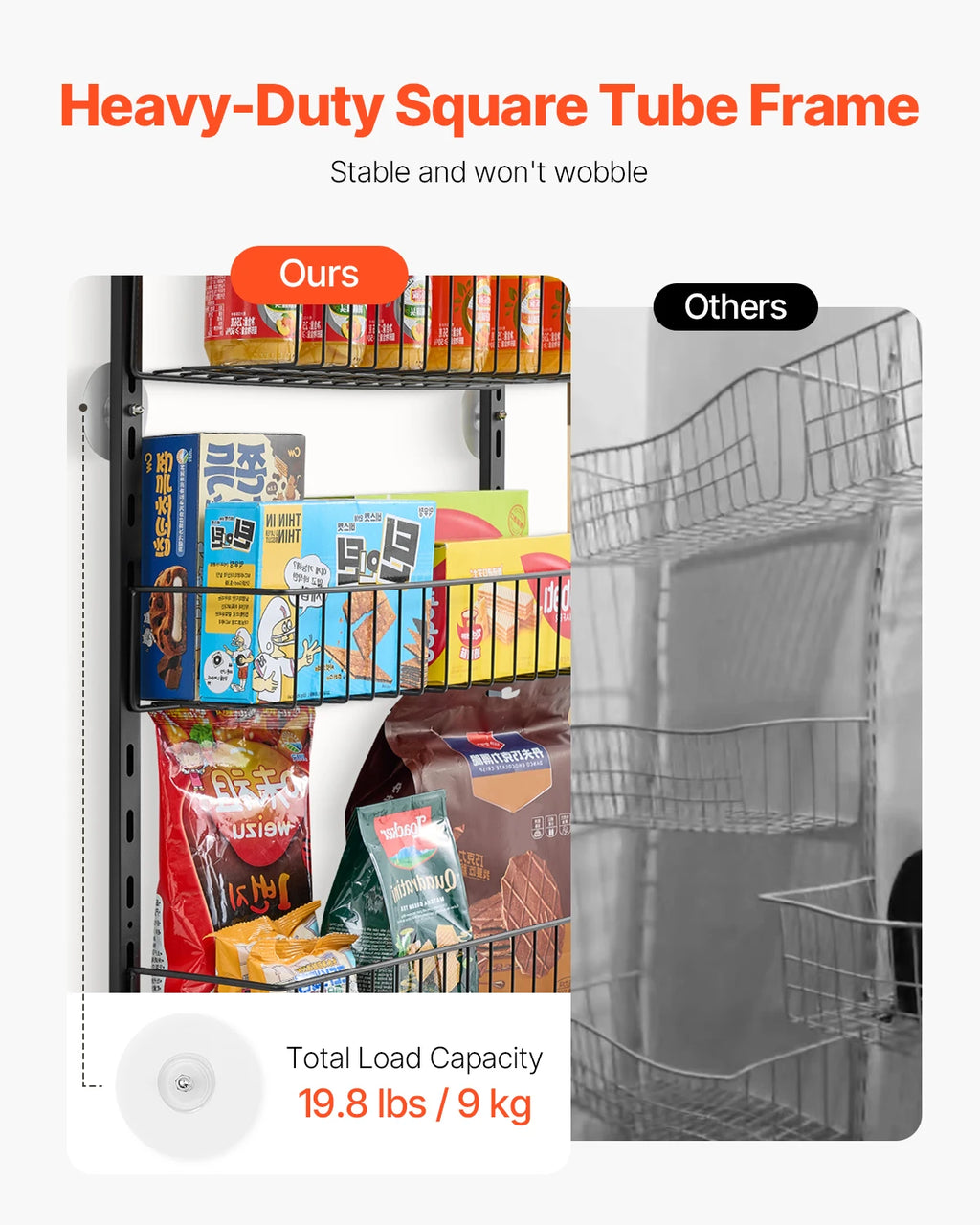 6/8/9Tier Over the Door Heavy-Duty Steel Organizer, Black