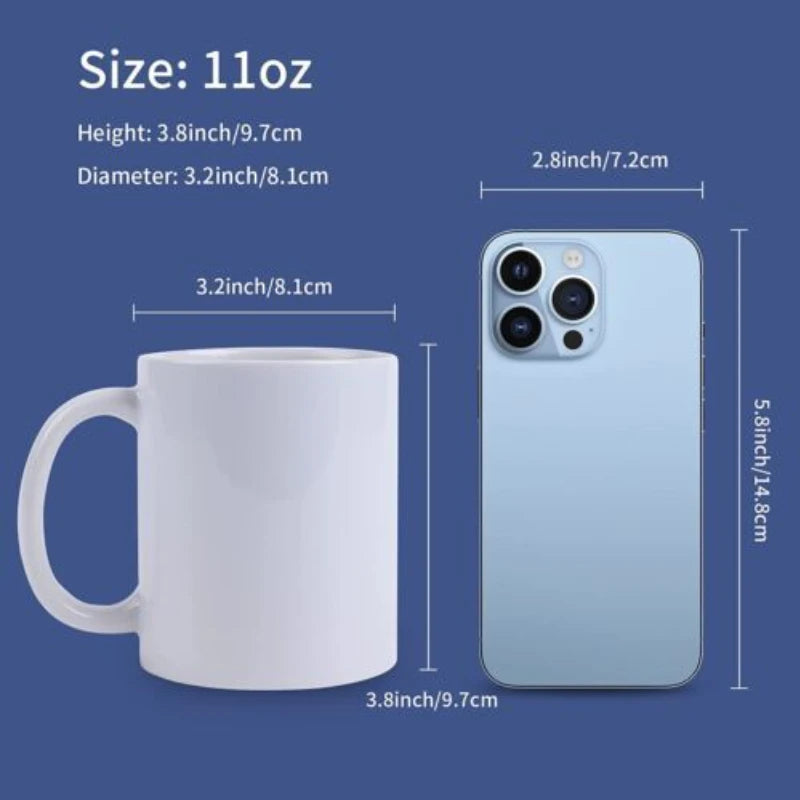 Sublimation Mugs Blank White Ceramic Sublimation Cups, 11 oz Set of 12
