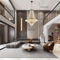 9-Light French Empire Modern Crystal Chandelier D24" × H30" Luxury Indoor Pendant Ceiling Lighting Fixture