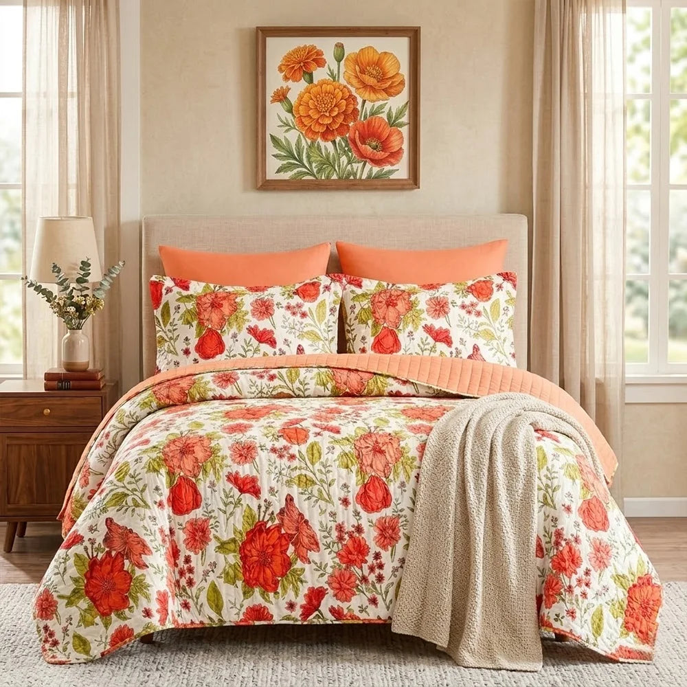 6 Pcs Printed Bedspread Set Luxury High Quality Quilt Set Quilting Thin Comforter Set All Season Use Local Warehouse