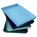 Coastal Plastic Serving Trays Set of 4 15 x 10 Large Unbreakable Reusable Rectangular