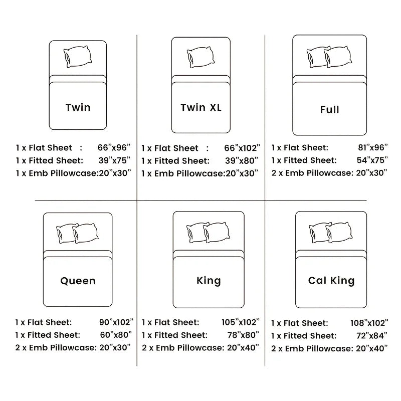 4pcs 120GSM Summer Cooling Bed Sheet Set18 Inch Deep Pockets - 1 Flat Sheet And 1 Fitted Sheet And 2 Pillowcases - Wrinkle Free And Easy Care TC1800