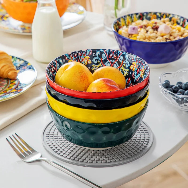 Bohemia Retro Ceramic Dinnerware Set  Non-Toxic  12/16/24 Pieces Plates Bowls