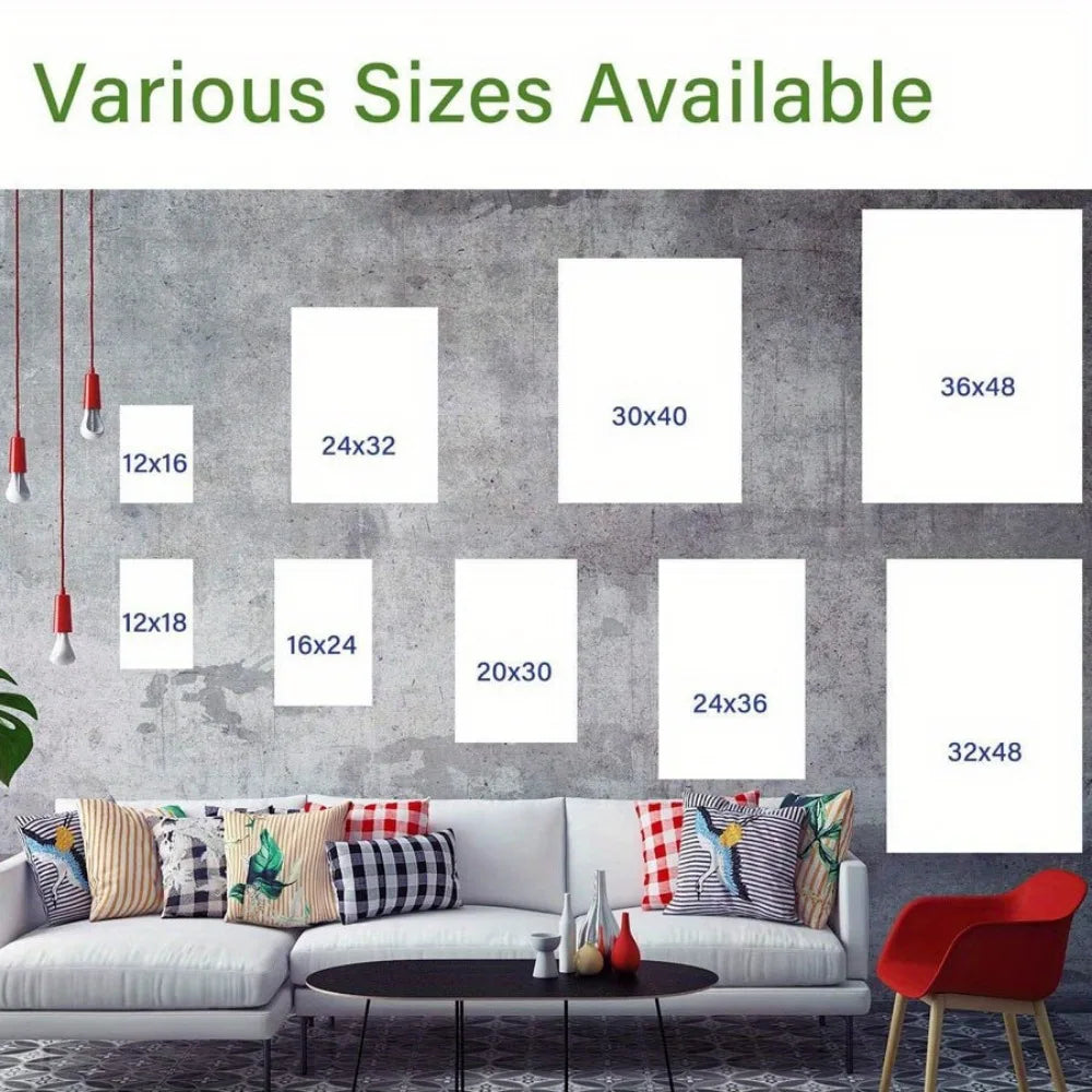 1.5 inch thickness, interior decorative floral and tree art, bright, colorful