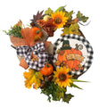 40cm Artificial Garland Pumpkin Wreath Door Hanger Autumn Wreath
