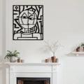 Minimalist Abstract Faces Line Figure Metal Wall Sculpture Black 45.7cm Modern Wall Hanging Art Decor