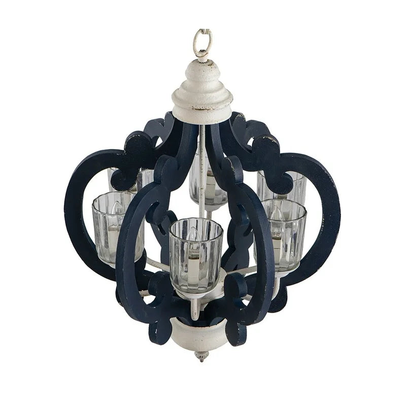 Natural Wood Chandelier Pendant Light for Kitchen Living Dining Room, Farmhouse Style, Bulb Not Included