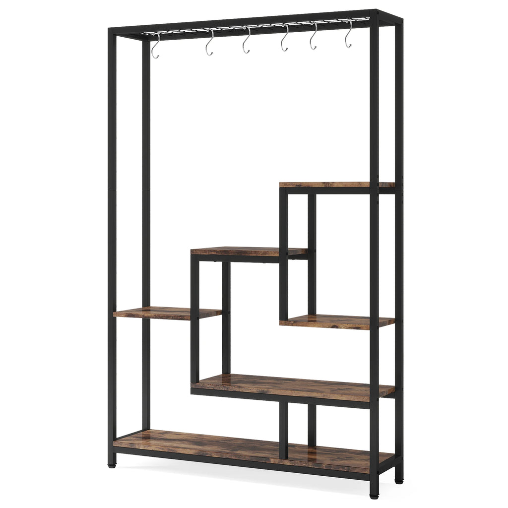 Tribesigns 5 Tiers Tall Indoor Metal Plant Stand 70.9 inches 10 PC S Hanging Hooks for Garden