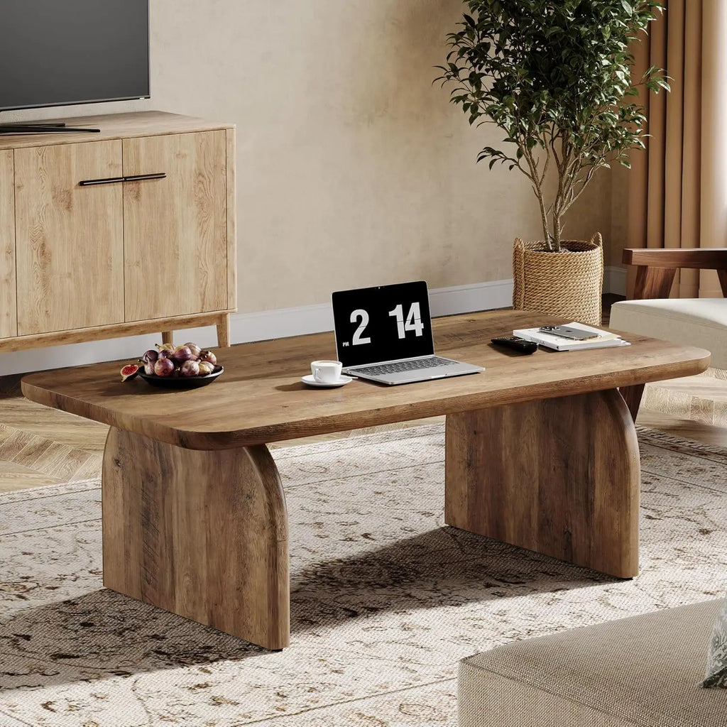 Rectangle Wood Table  Farmhouse Sturdy Base
