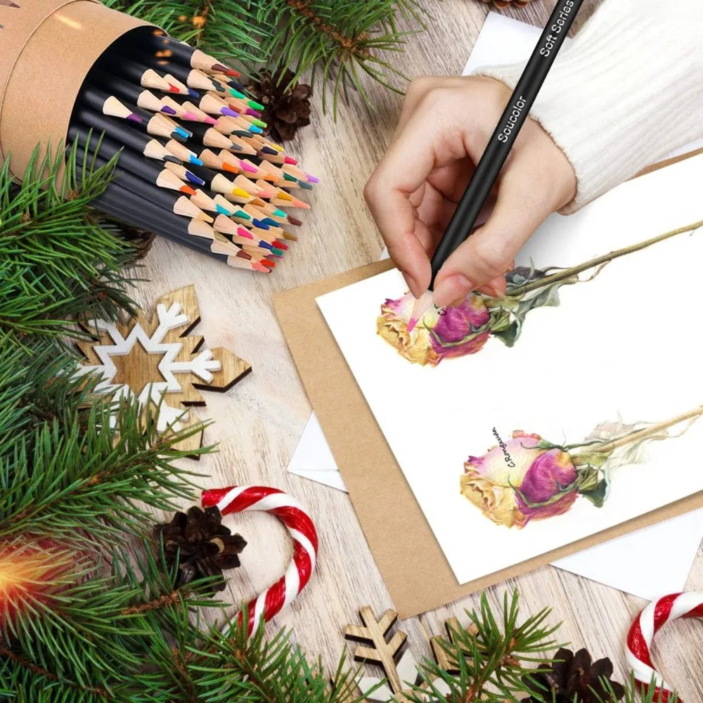 72 Colored Pencils Set Vibrant & Smooth, Easy Blending, Sketching & Drawing