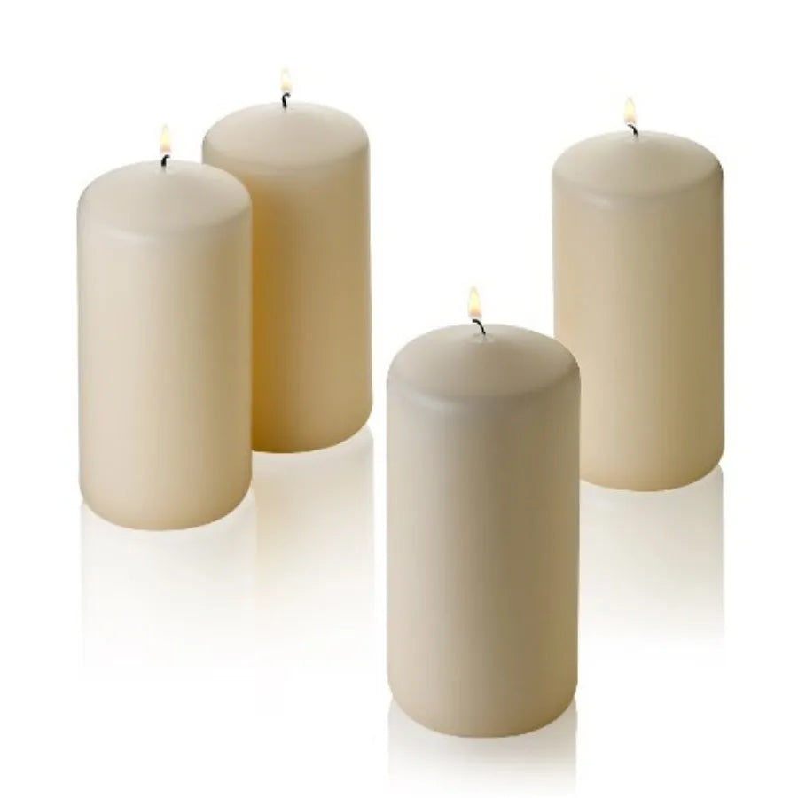 French Vanilla Pillar Scented Candles 6" Tall X 3" Wide Set of 4