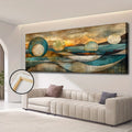 Modern Contemporary Frame Canvas wall art, pine frame, wax canvas painted  1.5 inches