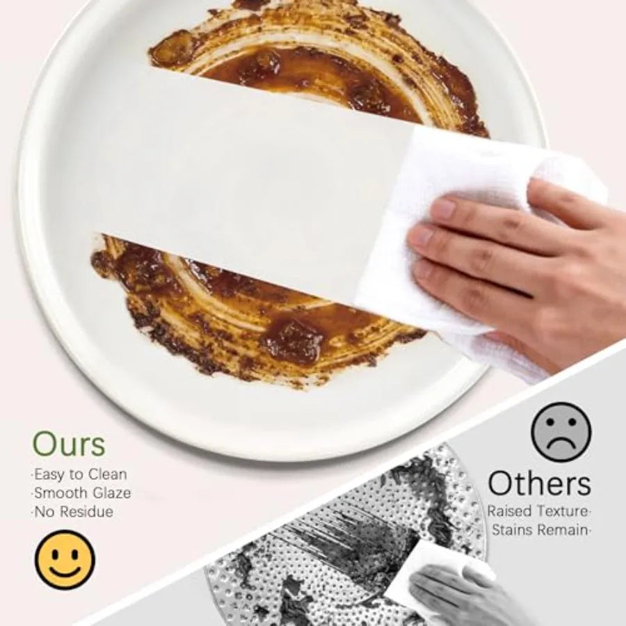 Stoneware Dinnerware Sets 4, 12 pcs Reactive Glaze Plates and Bowls Sets,  Highly Chip and Crack Resistant