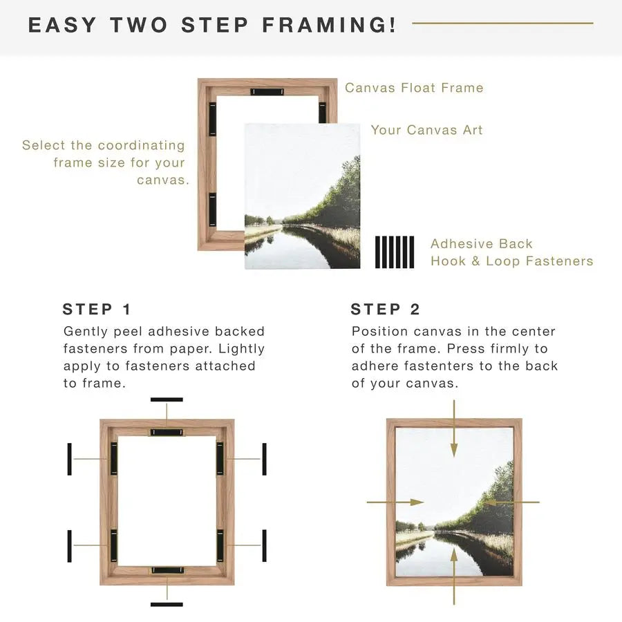 Canvas Float Walnut Wood Frames 24x30 for , Vertical and Horizontal with Adhesive