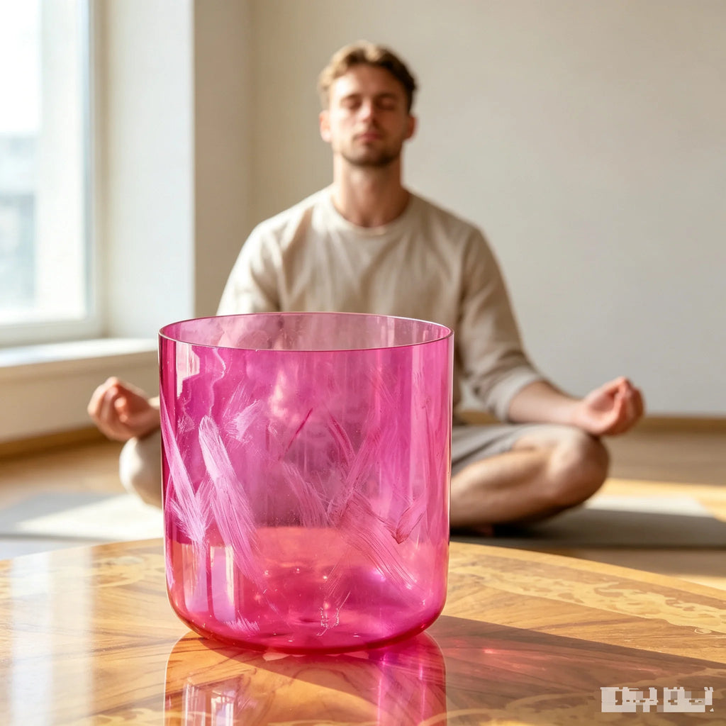 Limited Time Offer Romantic Aegean Pink Pearl Gradient Alchemy Quartz Sound Bowl for Yoga Meditation Therapy