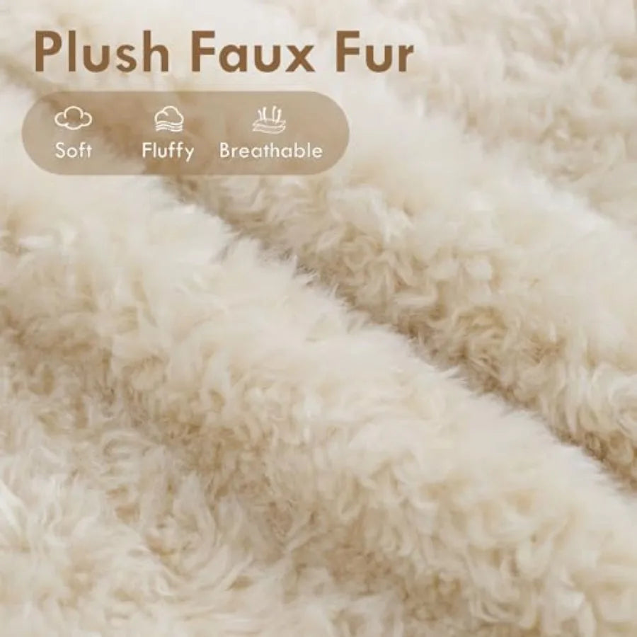 Pack of 2 Ultra Soft Plush Faux Fur Pillow Covers Fuzzy Fluffy Throw Pillows