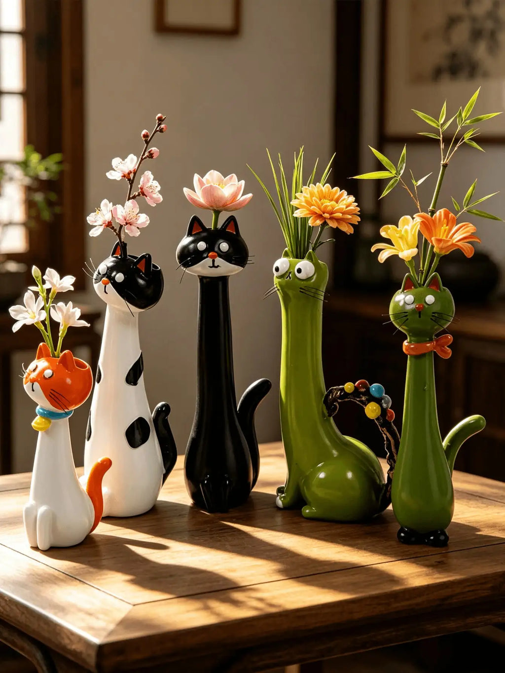 Cartoon Cat Shaped Resin Vase