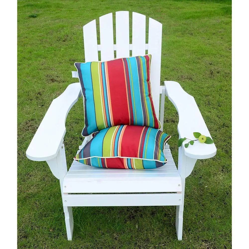 Inserted Outdoor Throw Pillows, Pack of 2 Striped Water-Resistant  Decor 18x18 in