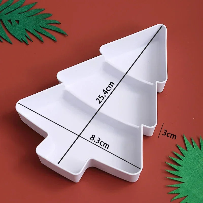 5PCS Christmas Tree Serving Tray Plastic