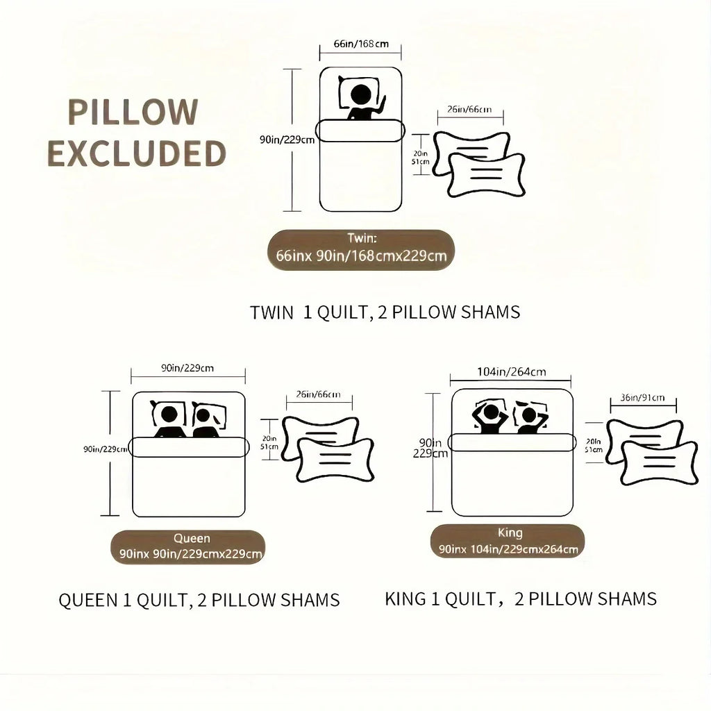 2/3pcs Floral Comforter Quilt Set Queen King Full Twin Size, White/Grey Soft Microfiber Reversible Bedding With Shams