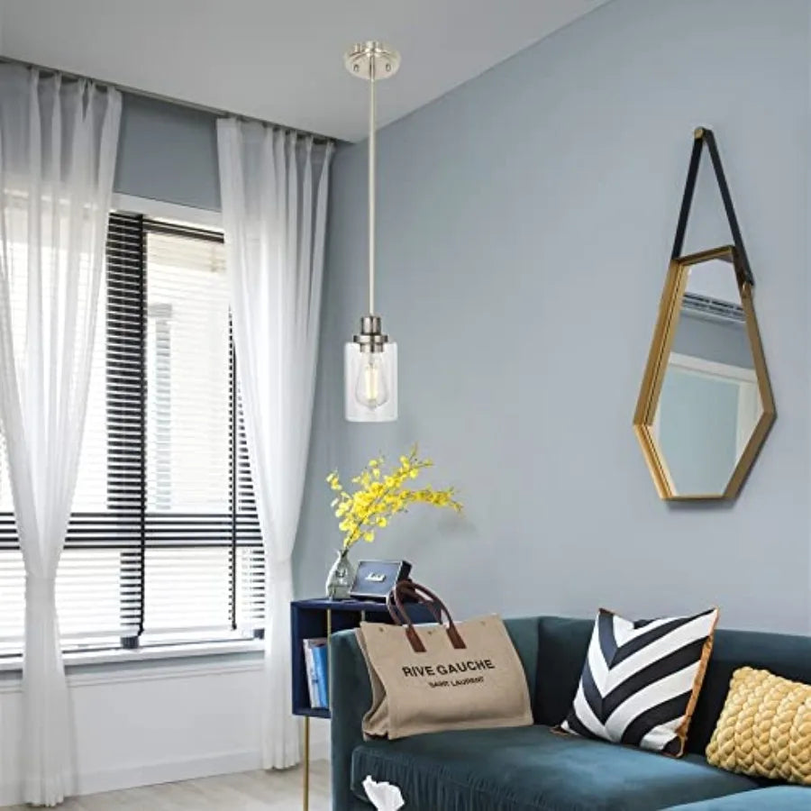 Mini Pendant Lights 1-Light with Clear Glass Shade Contemporary Modern Light Fixtures Ceiling Hanging
