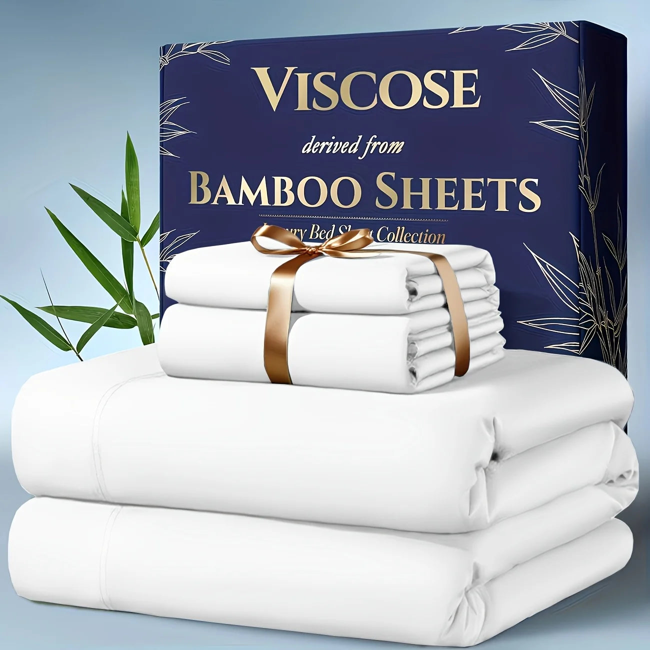 4pcs Bamboo Cooling Bedding - Extra Deep Pocket Breathable And Cooling  Sheet And Fitted Sheet -