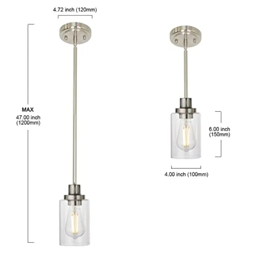 Mini Pendant Lights 1-Light with Clear Glass Shade Contemporary Modern Light Fixtures Ceiling Hanging