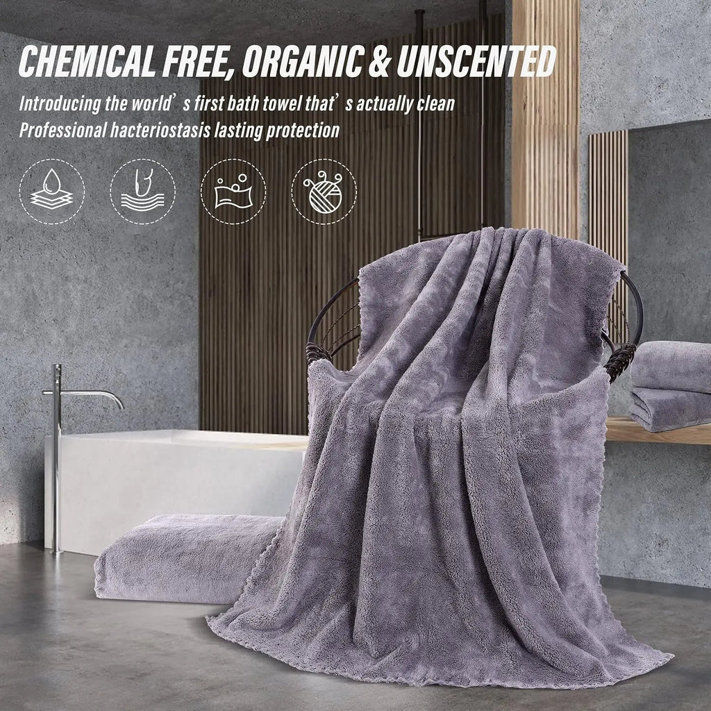 2 Pack Quick Dry Microfiber Towels for Bath, Gym, Travel, and Yoga