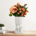 Elegant White Ceramic Vase  9.64 inches