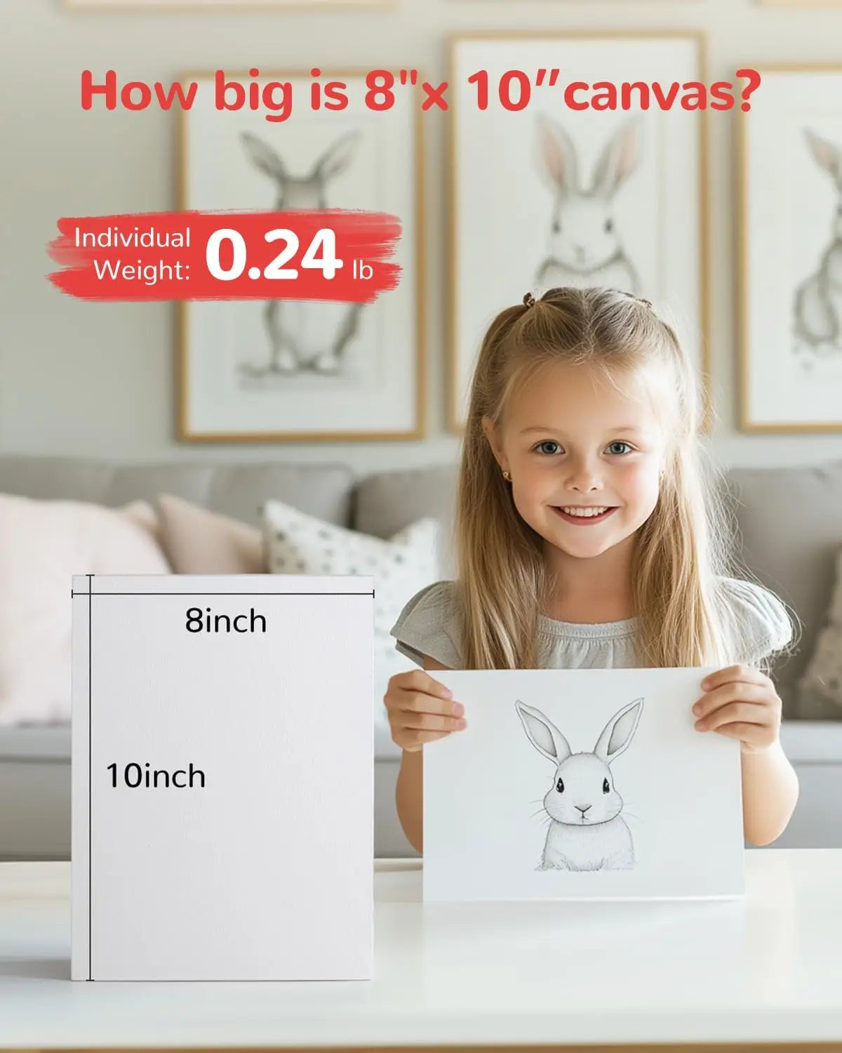 60 Pack 8x10 Canvas Boards for Painting, 100% Cotton  Acrylics, Oil, Watercolor