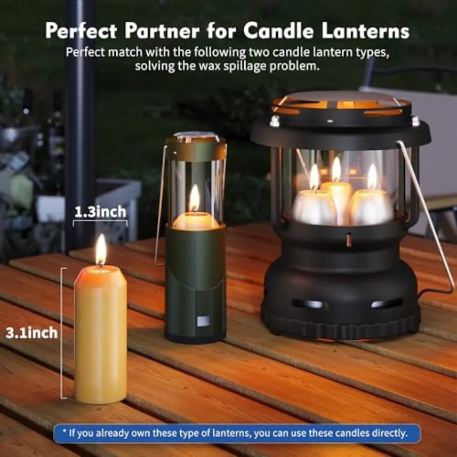 Pack 15H+  3" Natural Beeswax Candles Emergency Long Burning [18H+ Inside Candle Lanterns],