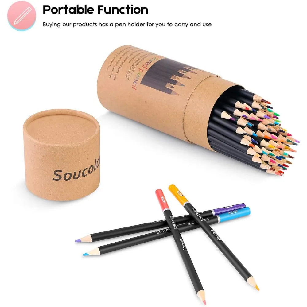 72 Colored Pencils Set Vibrant & Smooth, Easy Blending, Sketching & Drawing