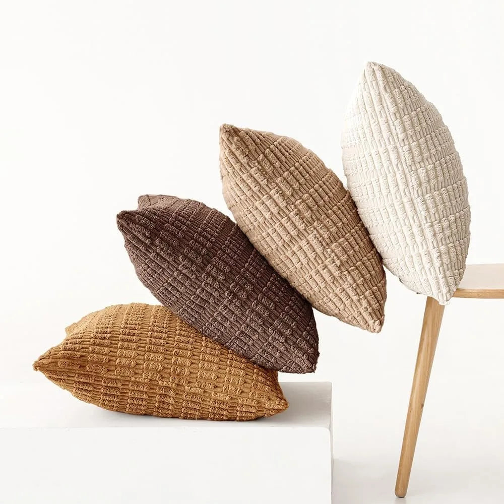 Corduroy Decorative Throw Pillow Covers 18x18 Set of 4