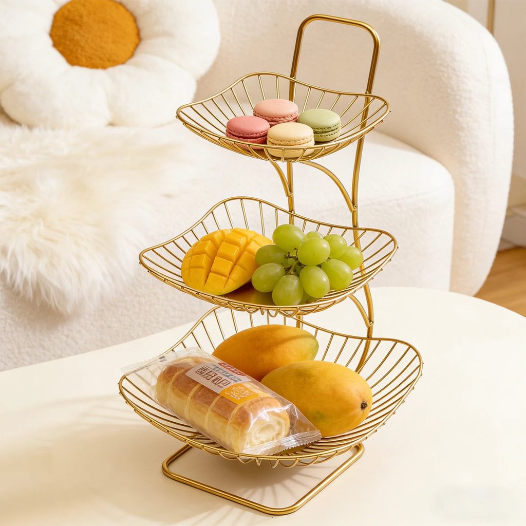 3-Tier Gold Metal No Assembly Required