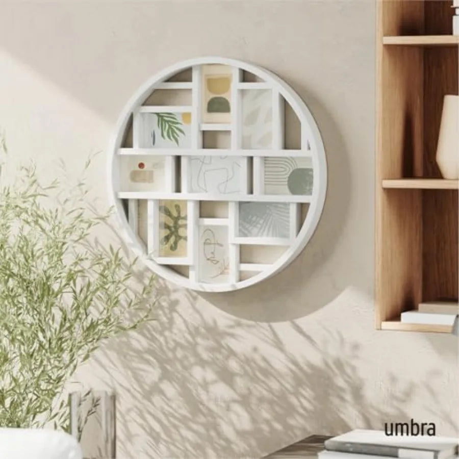 Luna Collage Picture Frame Holds Nine 4x6 Photos Large 22-Inch Diameter