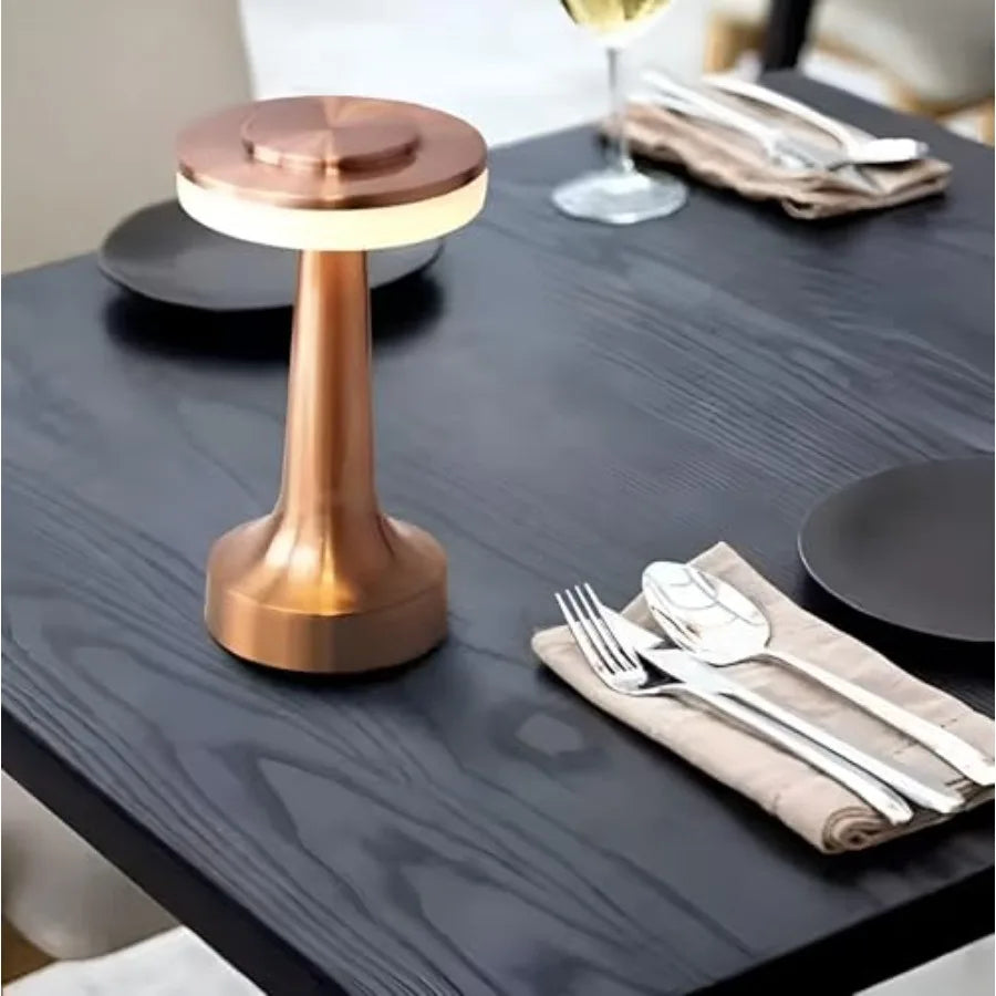Modern Portable Table Lamp, Rechargeable Battery, Up to 12 Hours Long Usage, 3 Color Mode, Dimmable