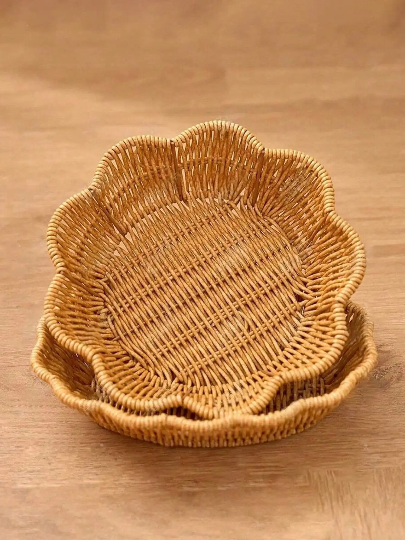 3pcs/1pc Handmade Woven Rattan Style Tray