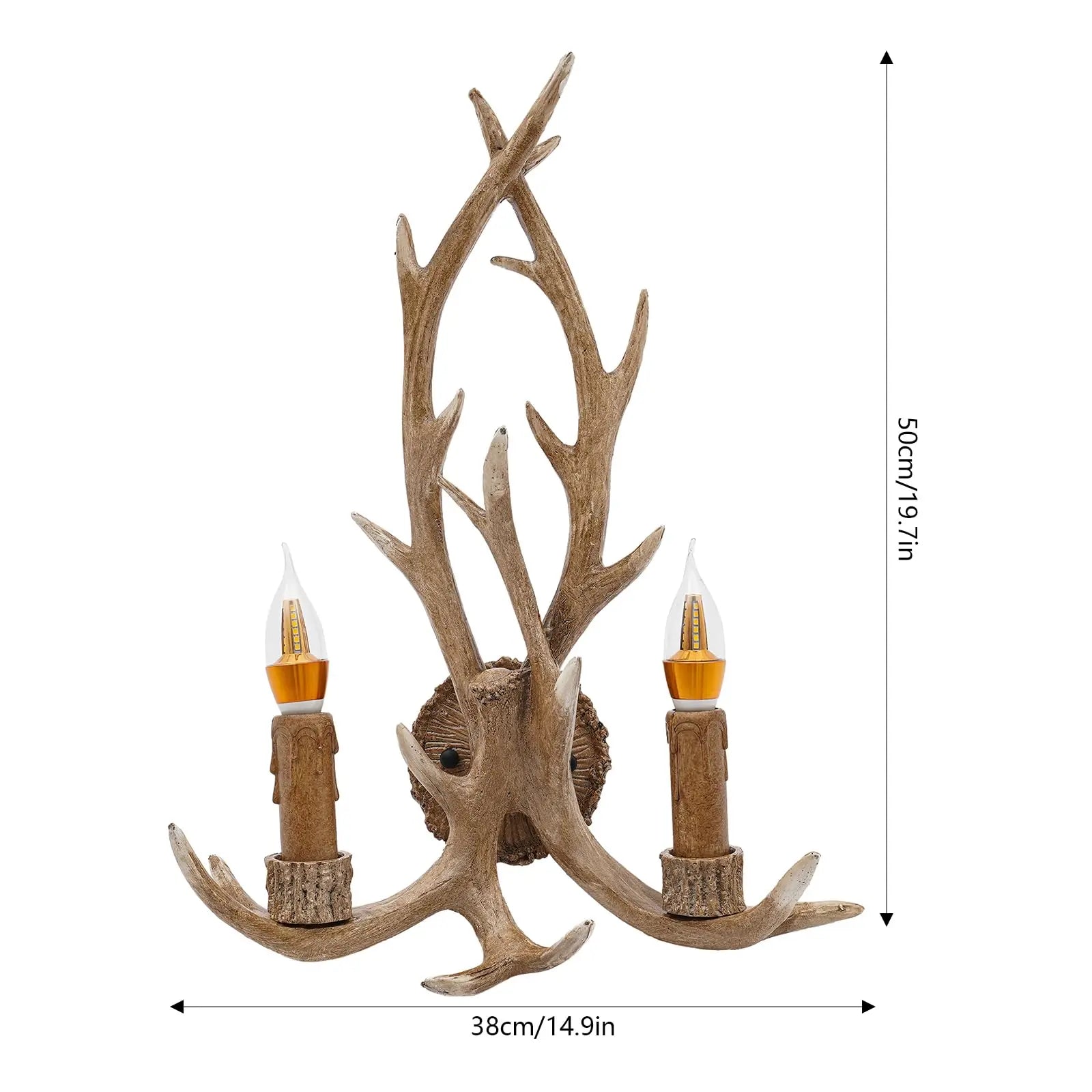 LED Wall Light with Decorative Deer Design, Resin and Iron Build, Soft Warm Glow