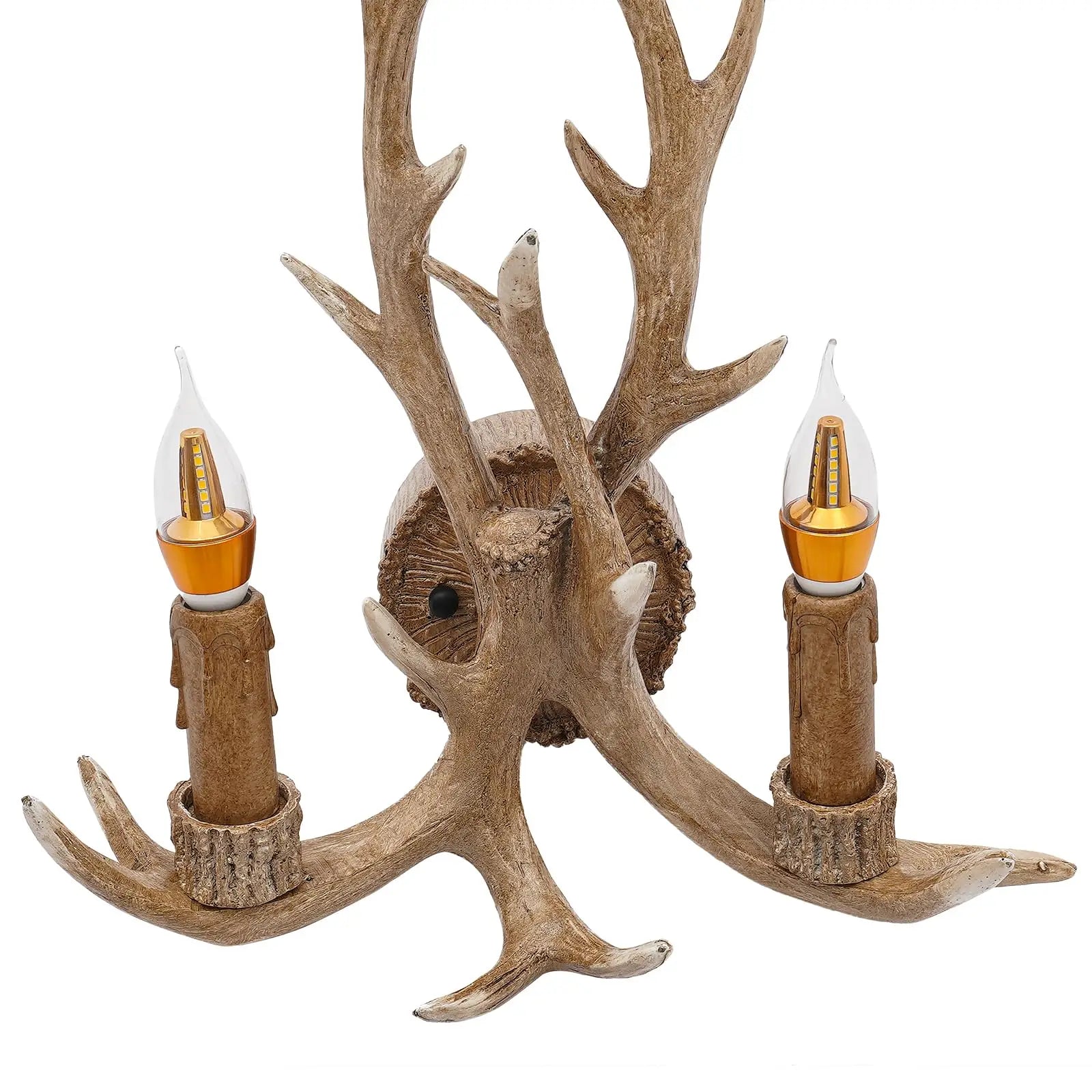 LED Wall Light with Decorative Deer Design, Resin and Iron Build, Soft Warm Glow