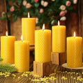 12 Pack Honeycomb Beeswax Candles, 240 Hours Long Burning Natural Handmade Beeswax Rolled Pillar Candles