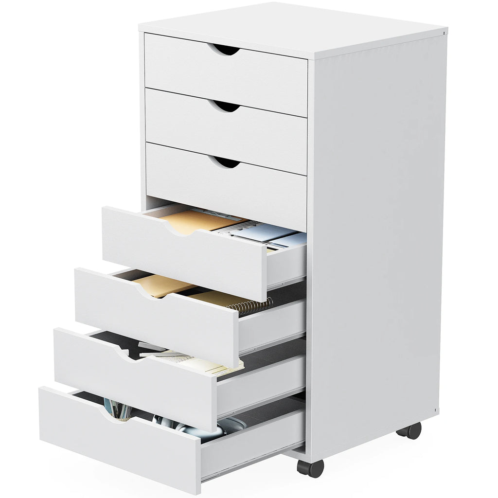 7 Drawer Chest Dressers Storage Cabinet Wooden  Mobile Cabinet Wheels
