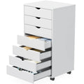 7 Drawer Chest Dressers Storage Cabinet Wooden  Mobile Cabinet Wheels