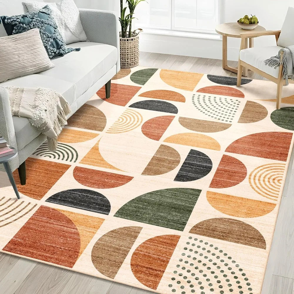 5x7 Area Rugs Washable,Boho Rugs for Living Room Bedroom Dining Room,Large Throw Floor Carpet Non
