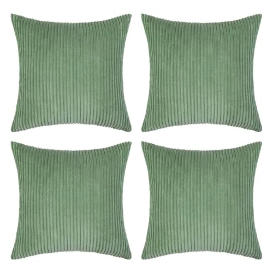 Boho Farmhouse Throw Pillow Covers 18x18 Inch Set of 4 Modern Nordic Cushion Covers Soft Corduroy